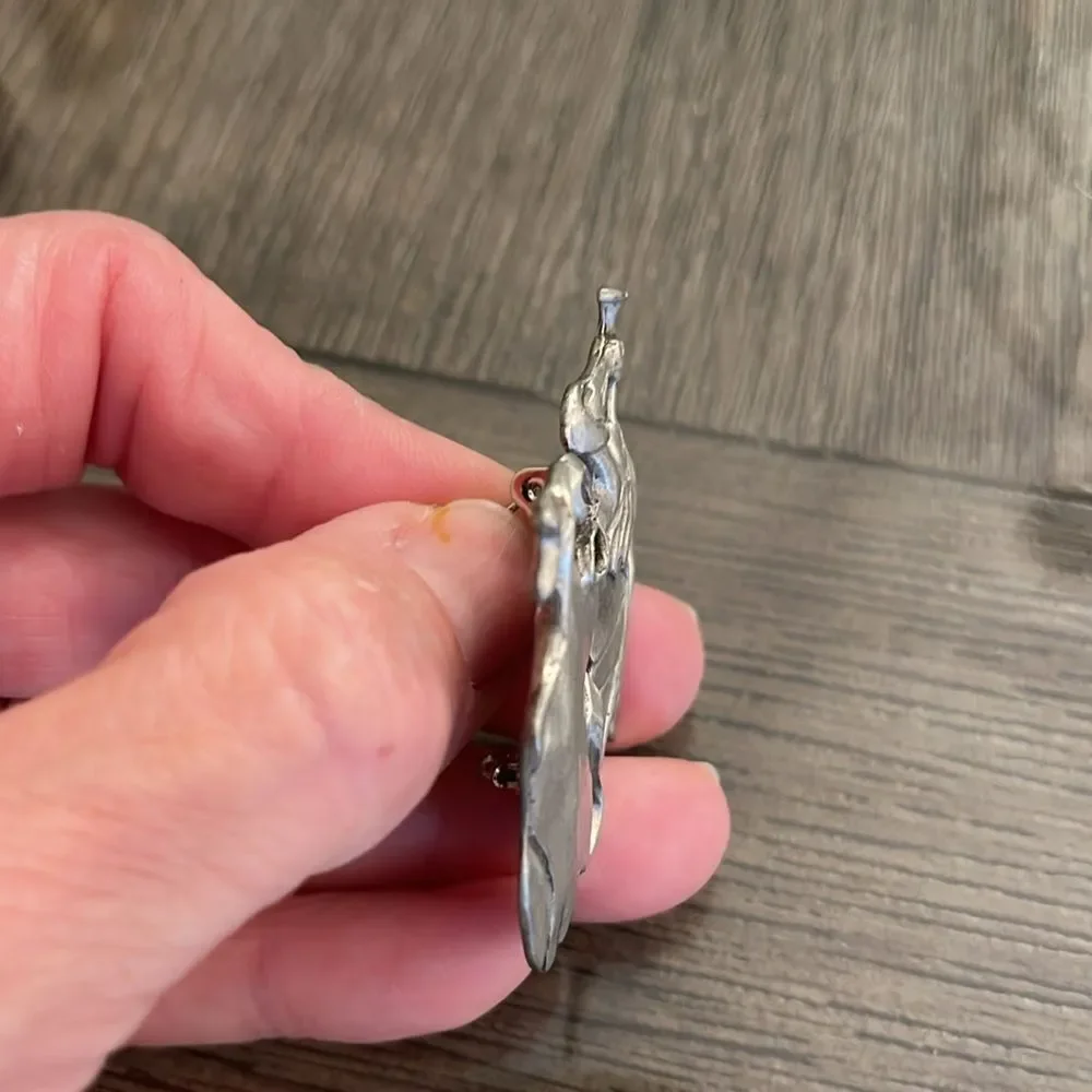 1992 Seagull, Canada Pewter Angel Christmas Pin Holiday Brooch